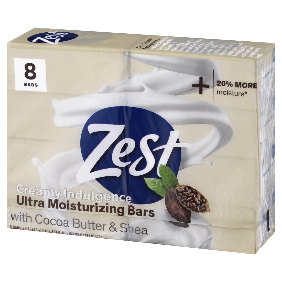 slide 12 of 13, Zest 8 Pack with Cocoa Butter & Shea Ultra Moisturizing Bars 8 ea, 8 ct