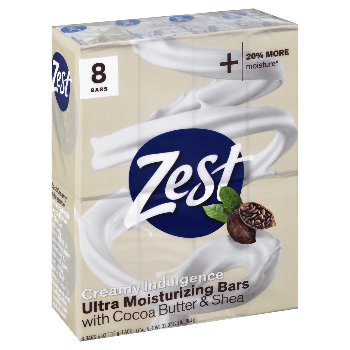 slide 13 of 13, Zest 8 Pack with Cocoa Butter & Shea Ultra Moisturizing Bars 8 ea, 8 ct