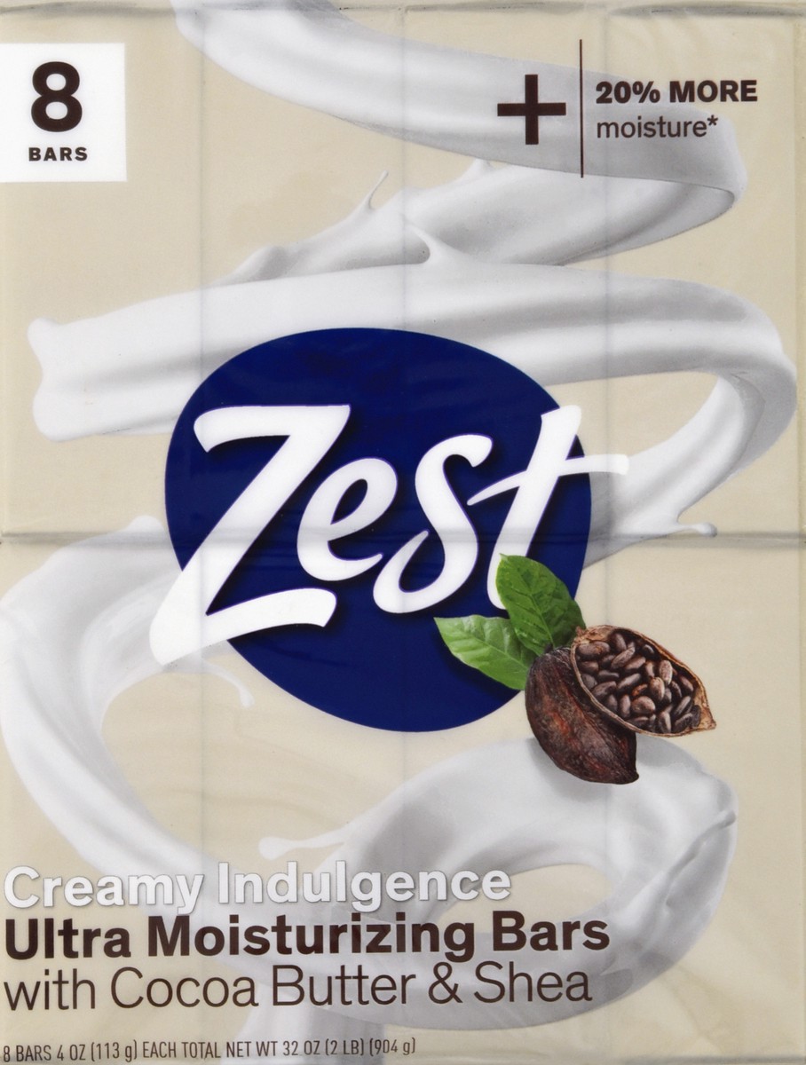 slide 4 of 13, Zest 8 Pack with Cocoa Butter & Shea Ultra Moisturizing Bars 8 ea, 8 ct