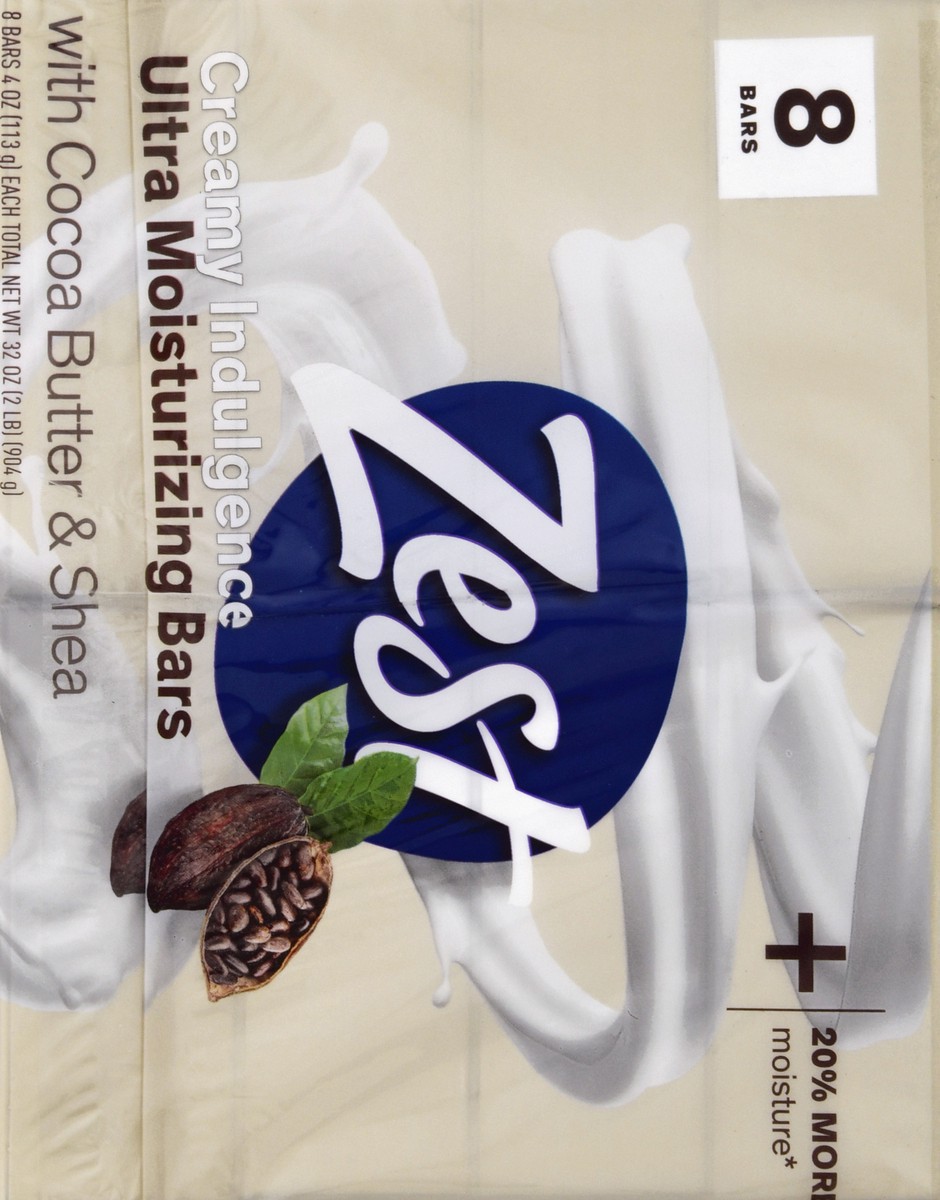 slide 9 of 13, Zest 8 Pack with Cocoa Butter & Shea Ultra Moisturizing Bars 8 ea, 8 ct