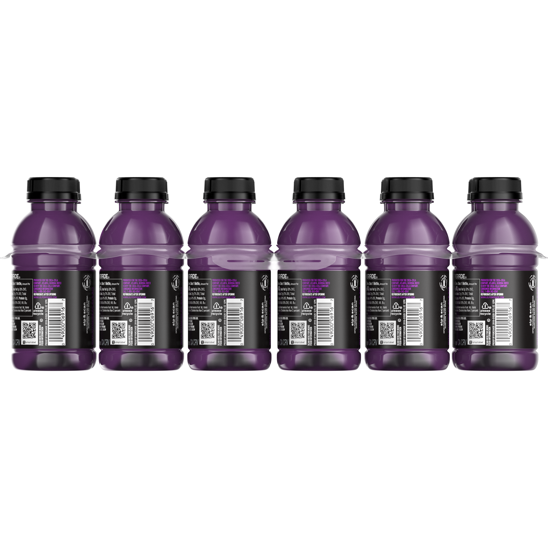 slide 4 of 5, POWERADE Grape, ION4 Electrolyte Enhanced Fruit Flavored Sports Drink w/ Vitamins B3, B6, and B12, Replenish Sodium, Calcium, Potassium, Magnesium, 12 fl oz, 12 Pack, 144 fl oz