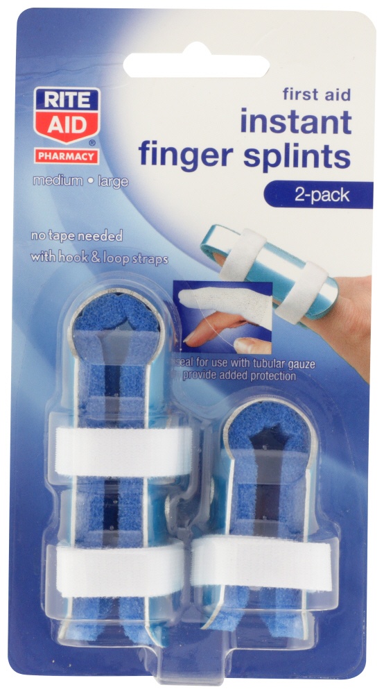 slide 1 of 3, Rite Aid Pharmacy Instant Finger Splints, 2 ct