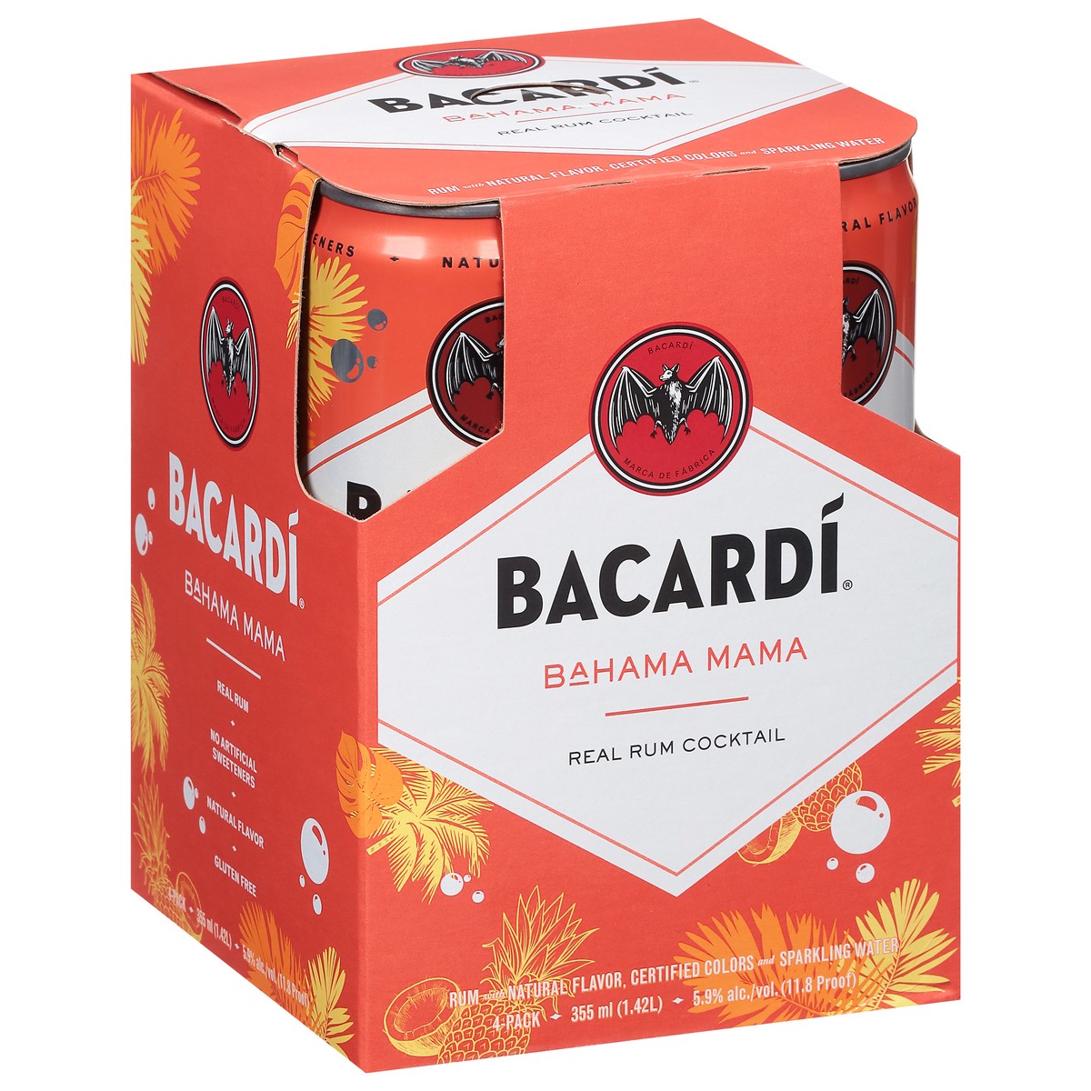 slide 4 of 9, Bacardí Bacardi Bahama Mama 4Pk, 355 ml