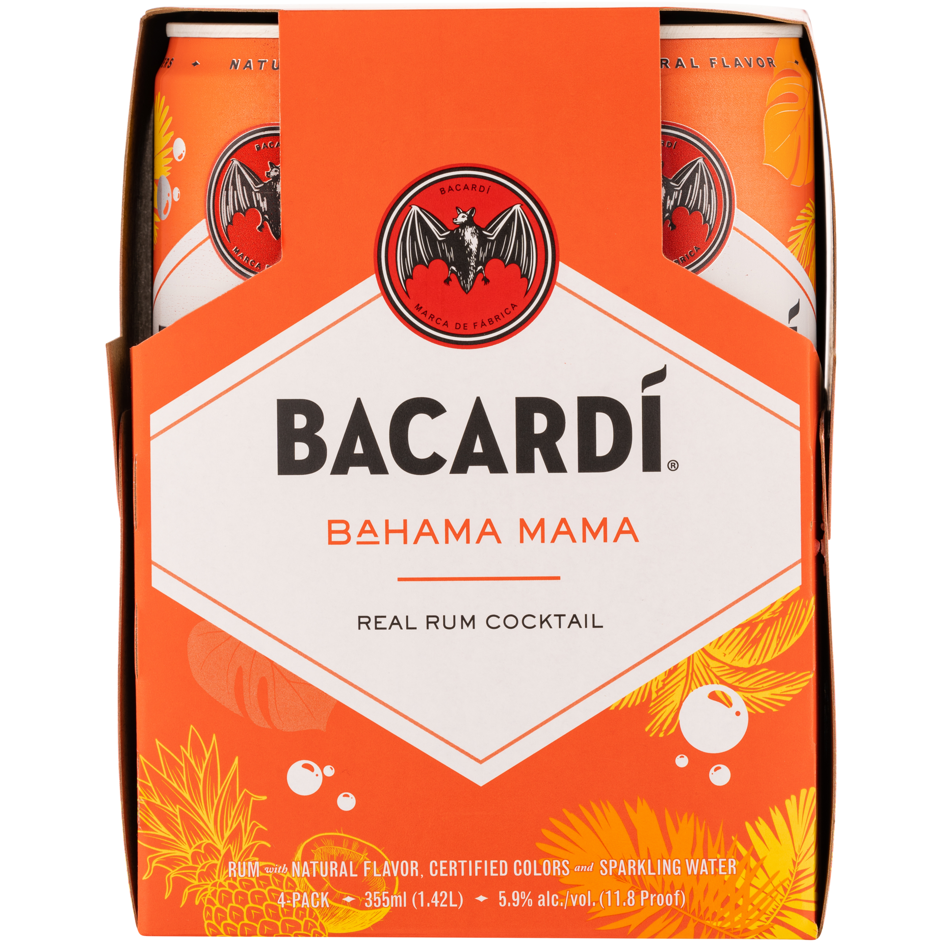 slide 1 of 9, Bacardí Bacardi Bahama Mama 4Pk, 355 ml