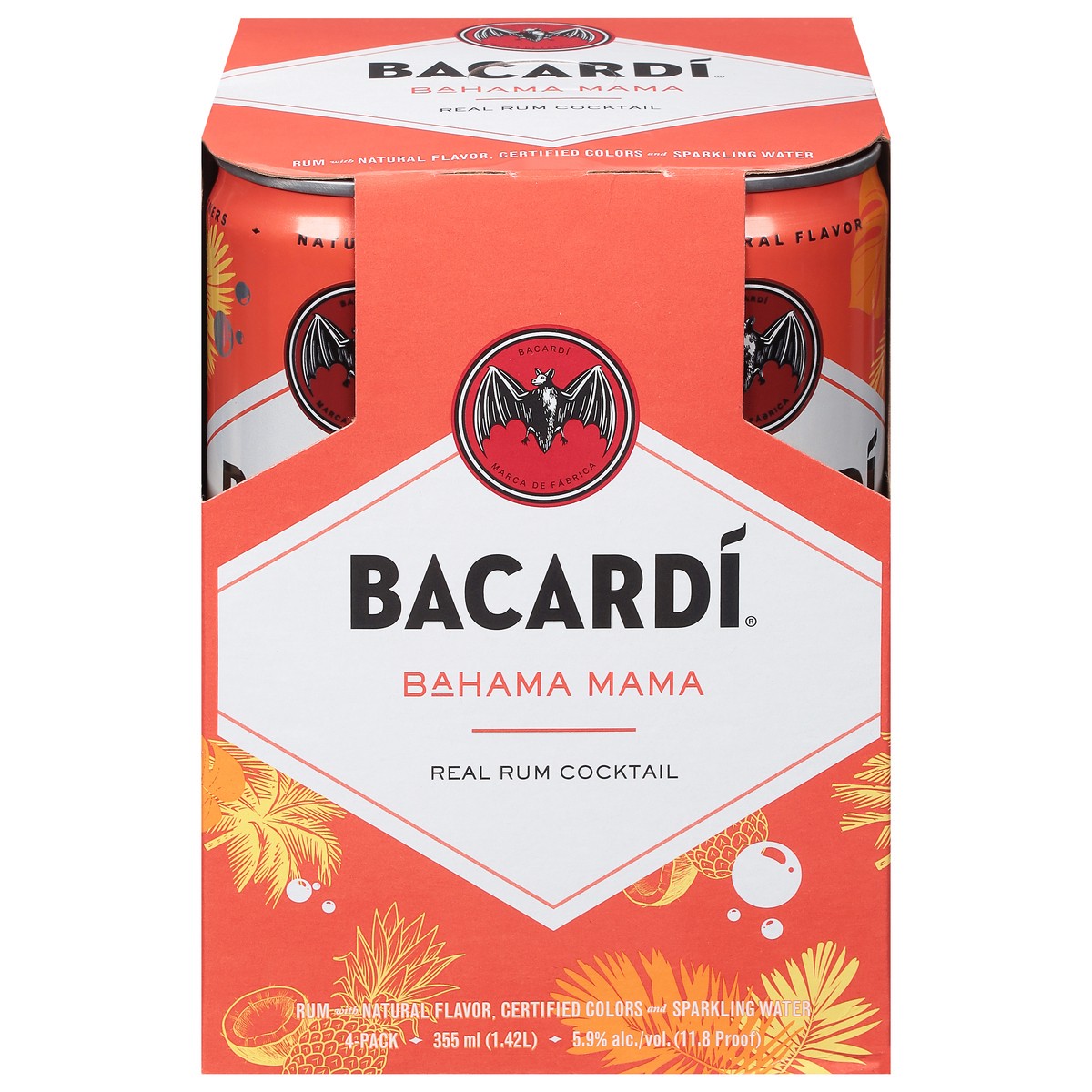 slide 7 of 9, Bacardí Bacardi Bahama Mama 4Pk, 355 ml