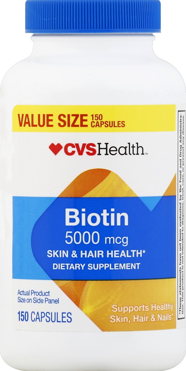slide 1 of 2, CVS Health Biotin Capsules 5000mcg, 150 ct