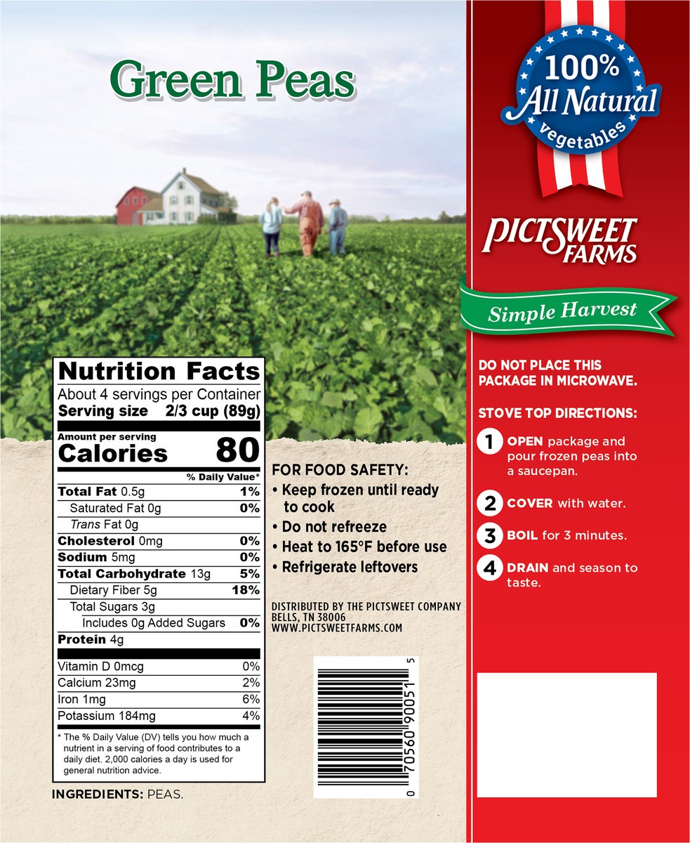 slide 3 of 3, PictSweet Green Peas, 12 oz