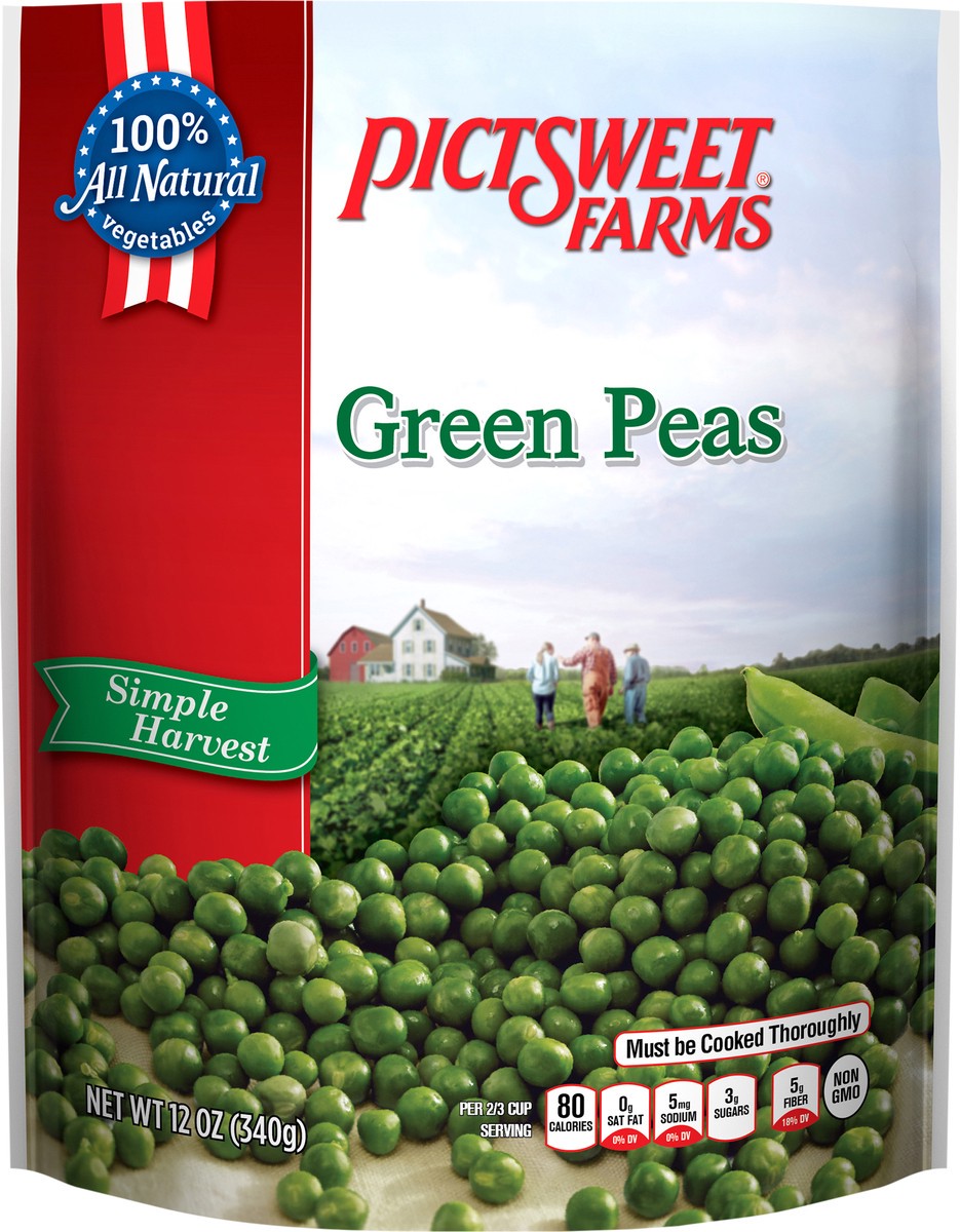 slide 2 of 3, PictSweet Green Peas, 12 oz