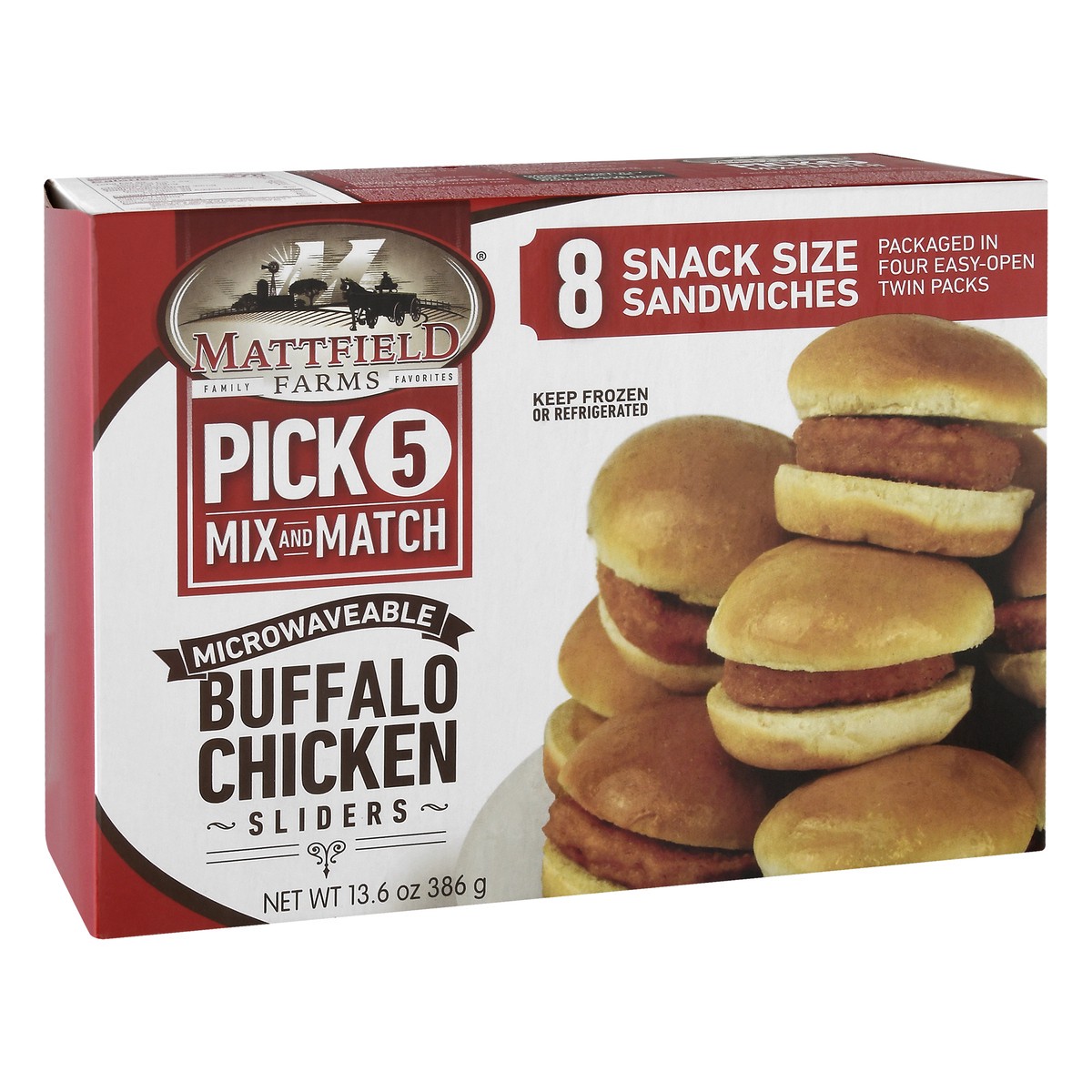 slide 3 of 9, Mattfield Farms Snack Size Microwaveable Buffalo Chicken Sliders 8 ea, 8 ct