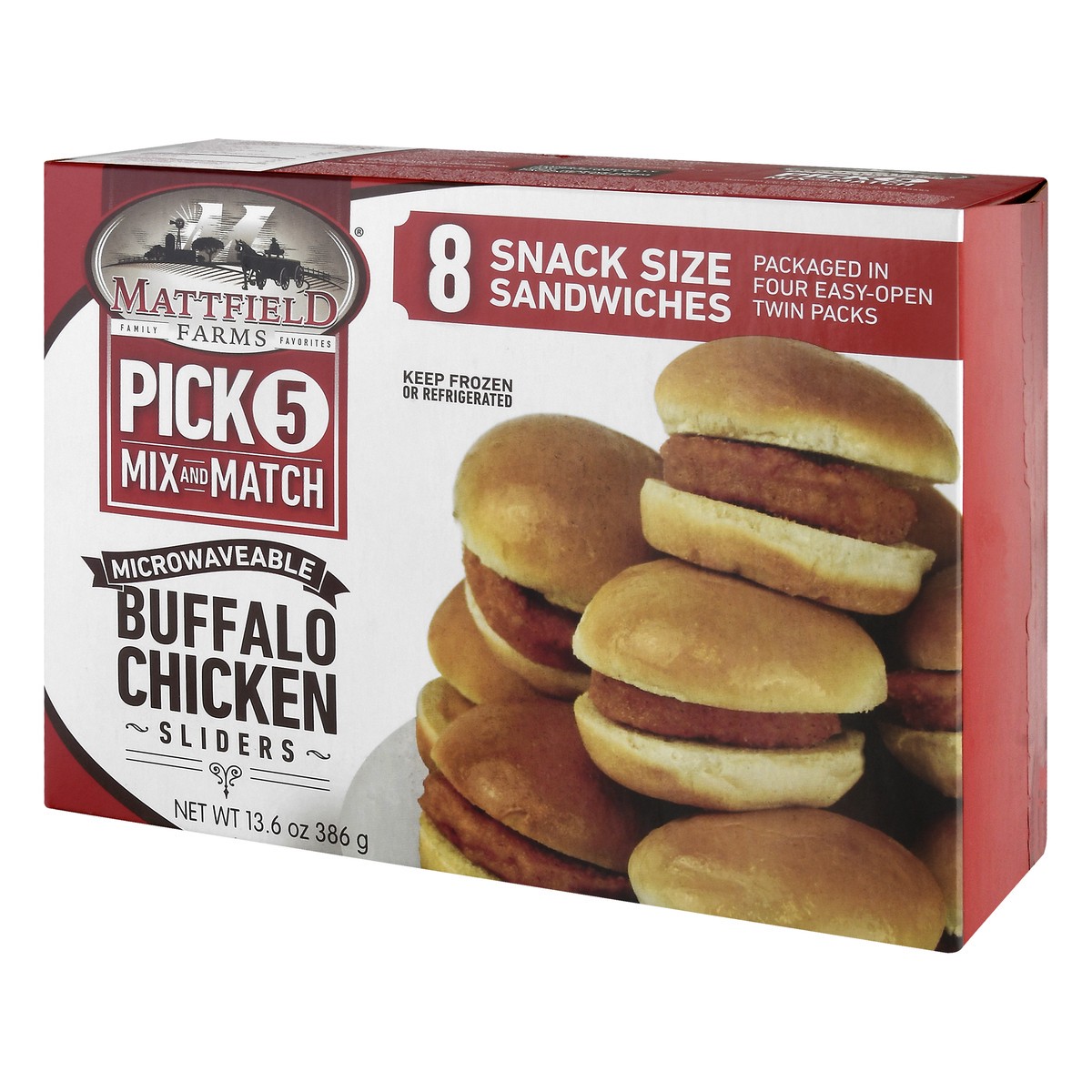 slide 8 of 9, Mattfield Farms Snack Size Microwaveable Buffalo Chicken Sliders 8 ea, 8 ct