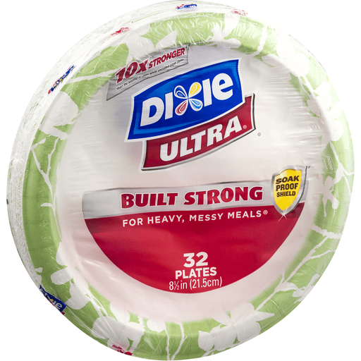 slide 1 of 1, Dixie Ultra Disposable Paper Plates, 32 ct