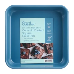 Grand Gourmet Non-Stick Ceramic Coated 9in X 9in Square Cake Pan (Light Blue)