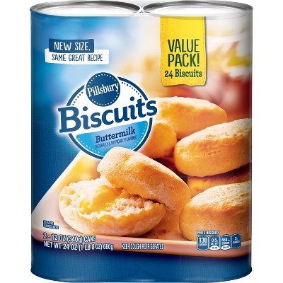 slide 1 of 1, Pillsbury Buttermilk Naturally & Artificially Flavored Biscuits, 2 ct; 12 oz