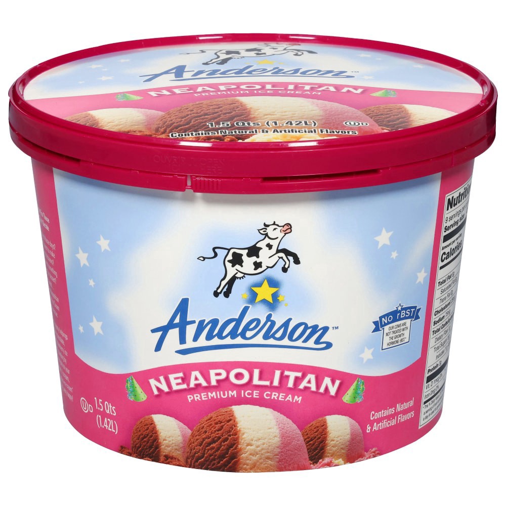 slide 2 of 5, Anderson Dairy Prem Neapolitan, 48 oz