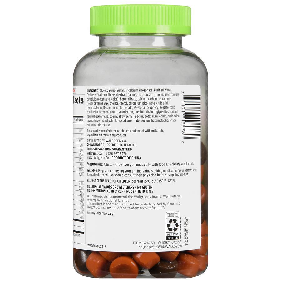 slide 2 of 4, Walgreens Women's Multivitamin Gummies (75 days) Natural Berry Flavor, 150 ct