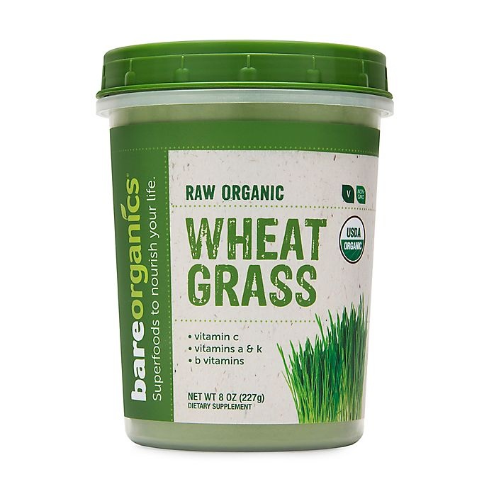 slide 1 of 1, BareOrganics Raw Organic Wheat Grass Powder, 8 oz