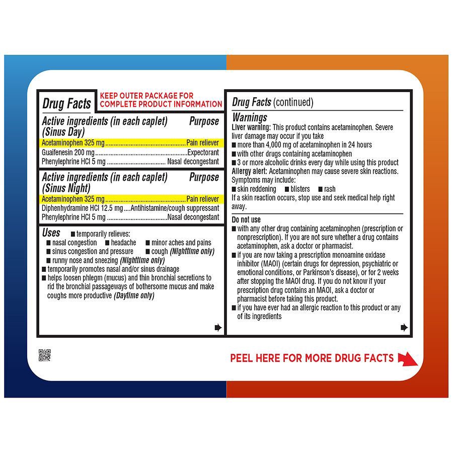 slide 2 of 5, Walgreens Sinus Relief Caplets Daytime and Nighttime, 40 ct