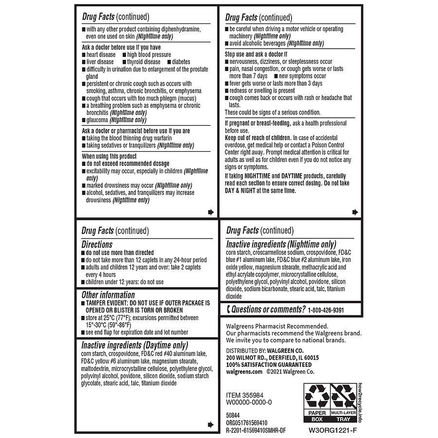 slide 3 of 5, Walgreens Sinus Relief Caplets Daytime and Nighttime, 40 ct