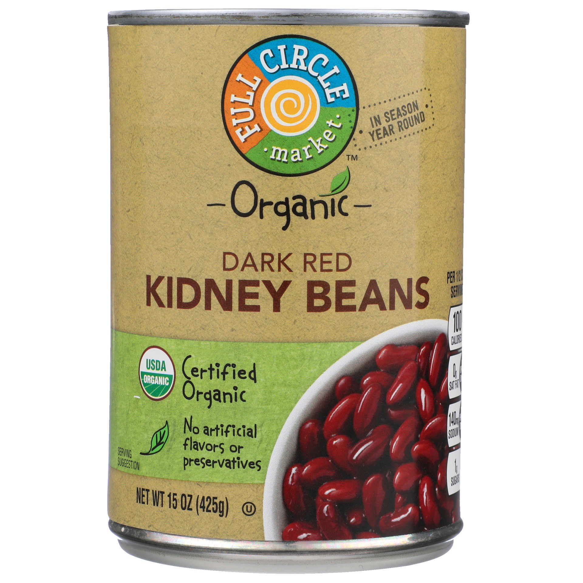 slide 1 of 6, Full Circle Market Organic Dark Red Kidney Beans, 15 oz