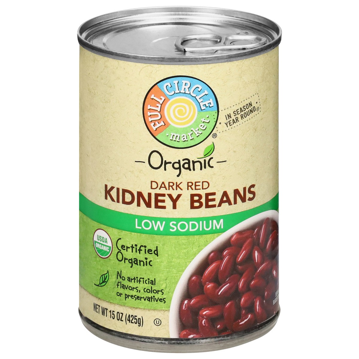 slide 1 of 6, Full Circle Market Organic Dark Red Kidney Beans, 15 oz