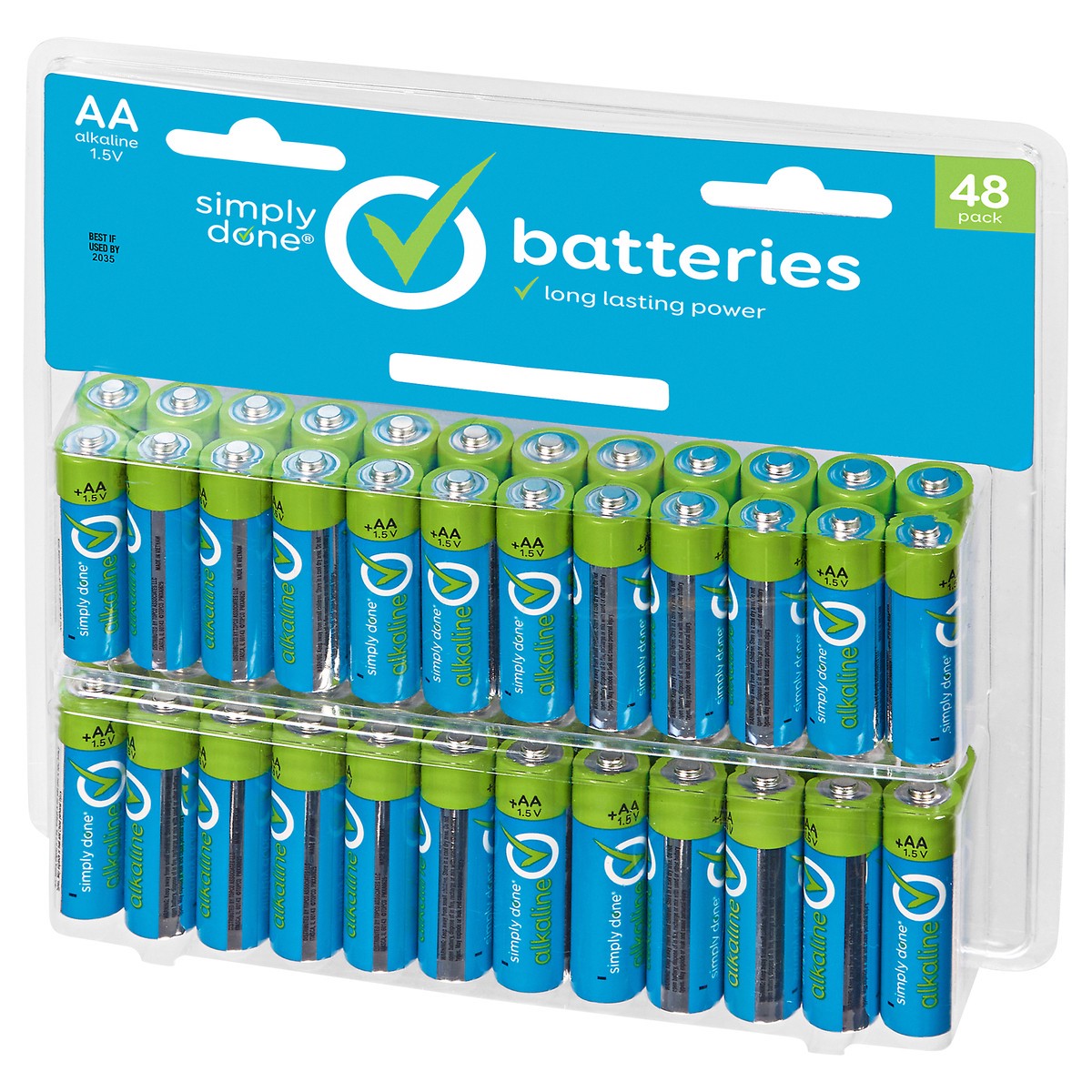 slide 2 of 4, Simply Done Batteries AA, 48 ct