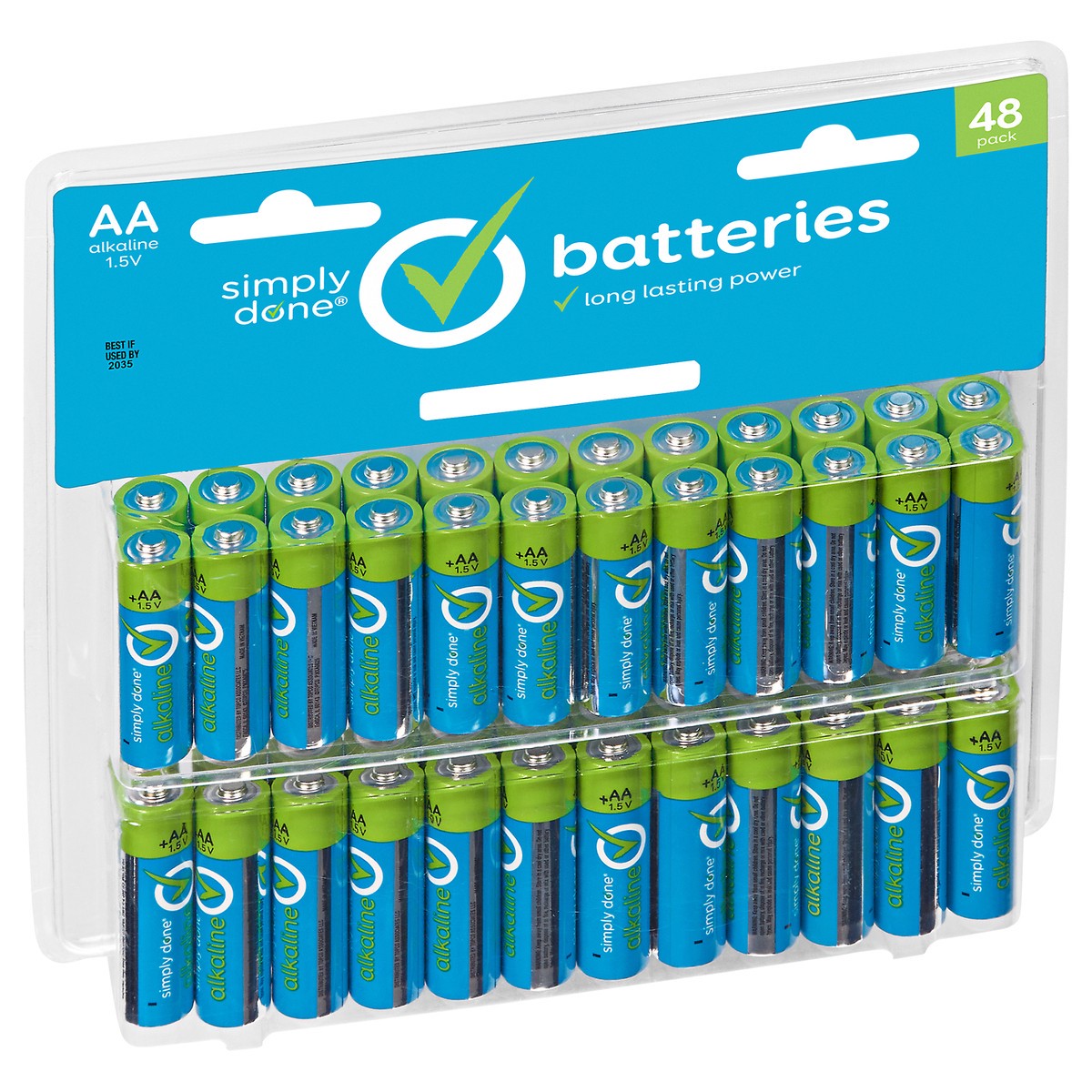slide 4 of 4, Simply Done Batteries AA, 48 ct