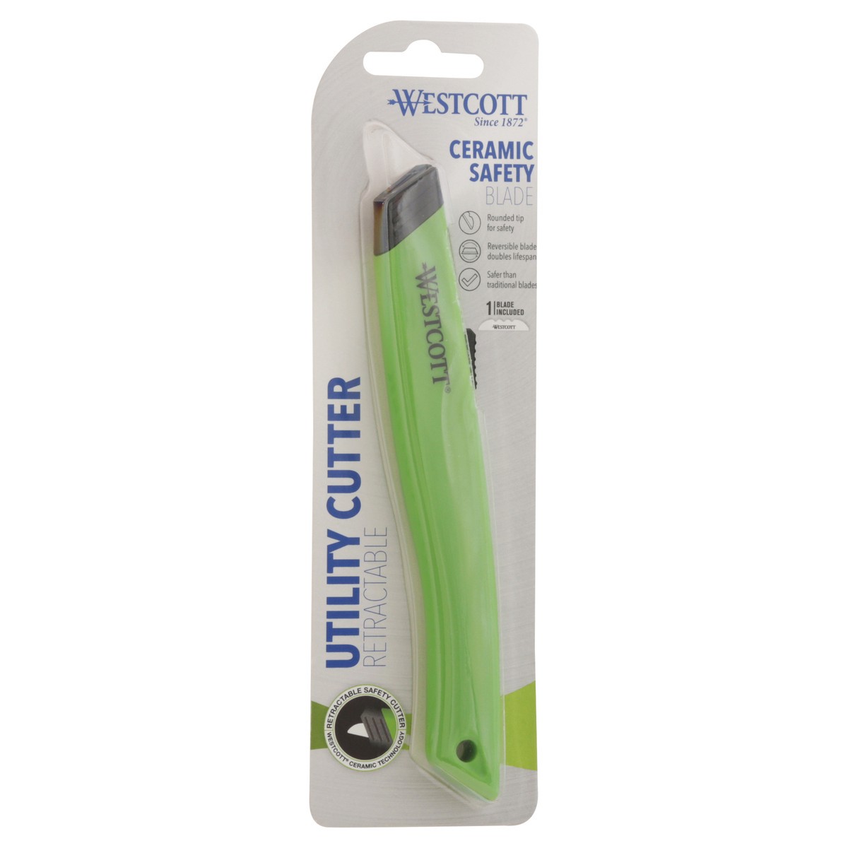 slide 5 of 12, Westcott Safety Blade Retractable Ceramic Utility Cutter 1 ea, 1 ct