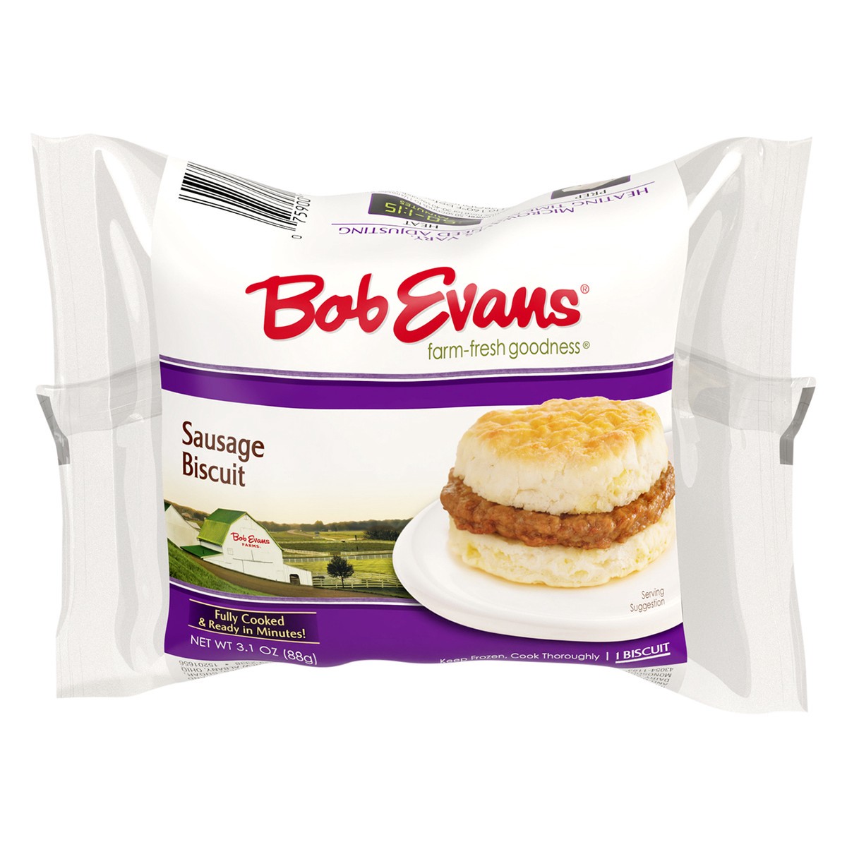 slide 1 of 11, Bob Evans Farm-Fresh Goodness Sausage Biscuit 3.1 oz, 3.1 oz