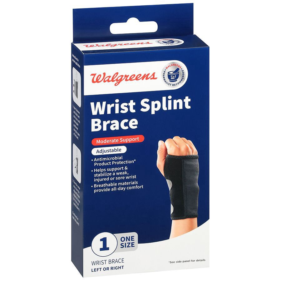 slide 2 of 3, Walgreens Reversible Adjustable Splint Wrist Brace, 1 ct