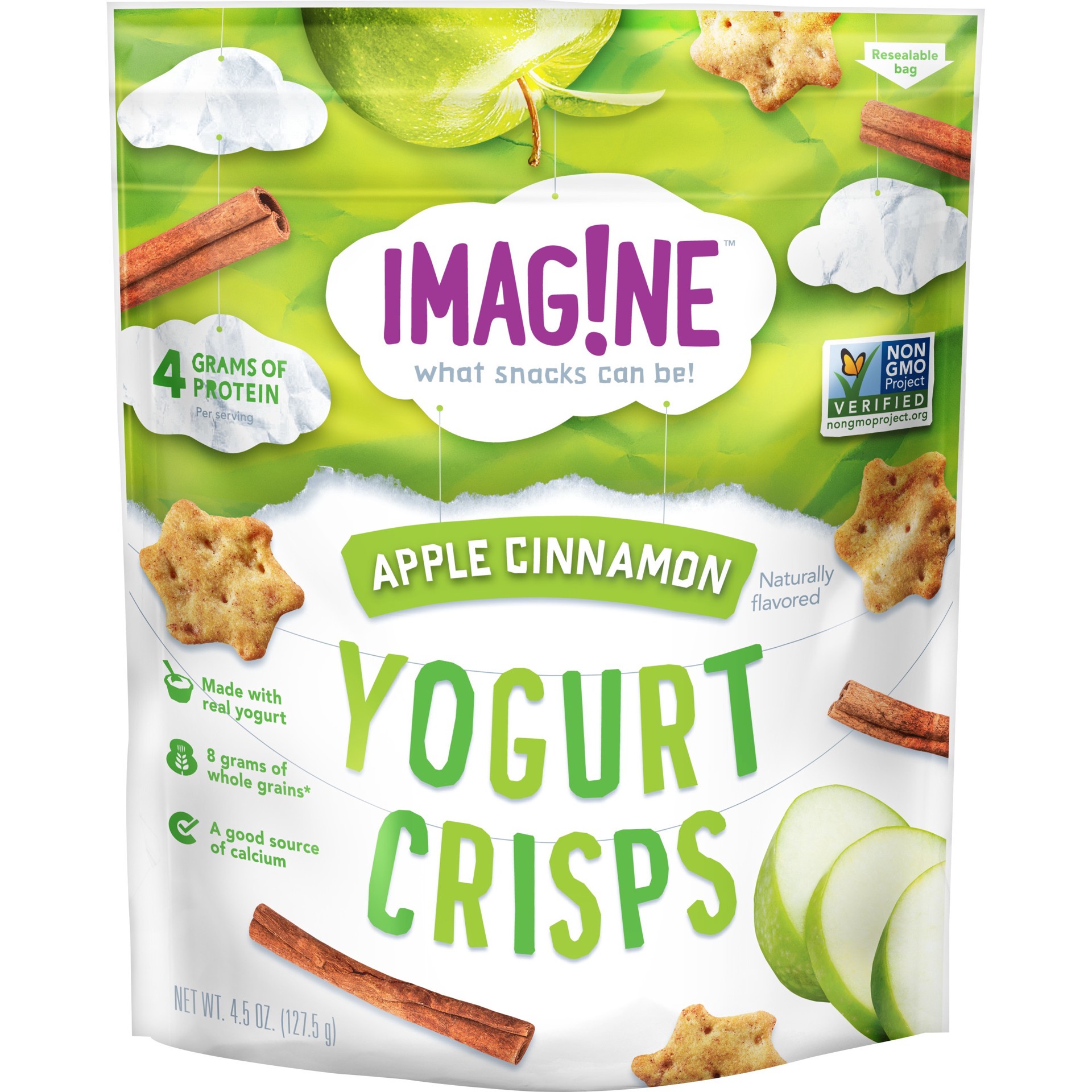 slide 1 of 5, Imag!ne Yogurt Crisps Apple Cinnamon 4.5 Oz, 4.5 oz