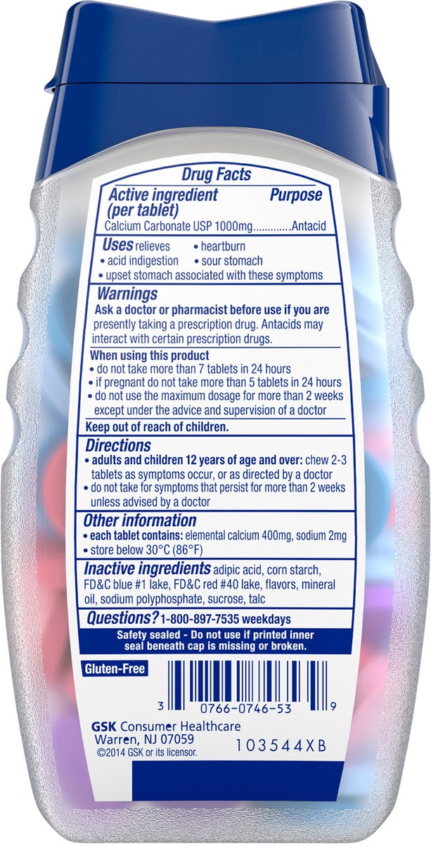 slide 3 of 5, TUMS Ultra Strength Chewable Antacid Tablets for Heartburn Relief, Assorted Berries - 86 Count, 86 ct