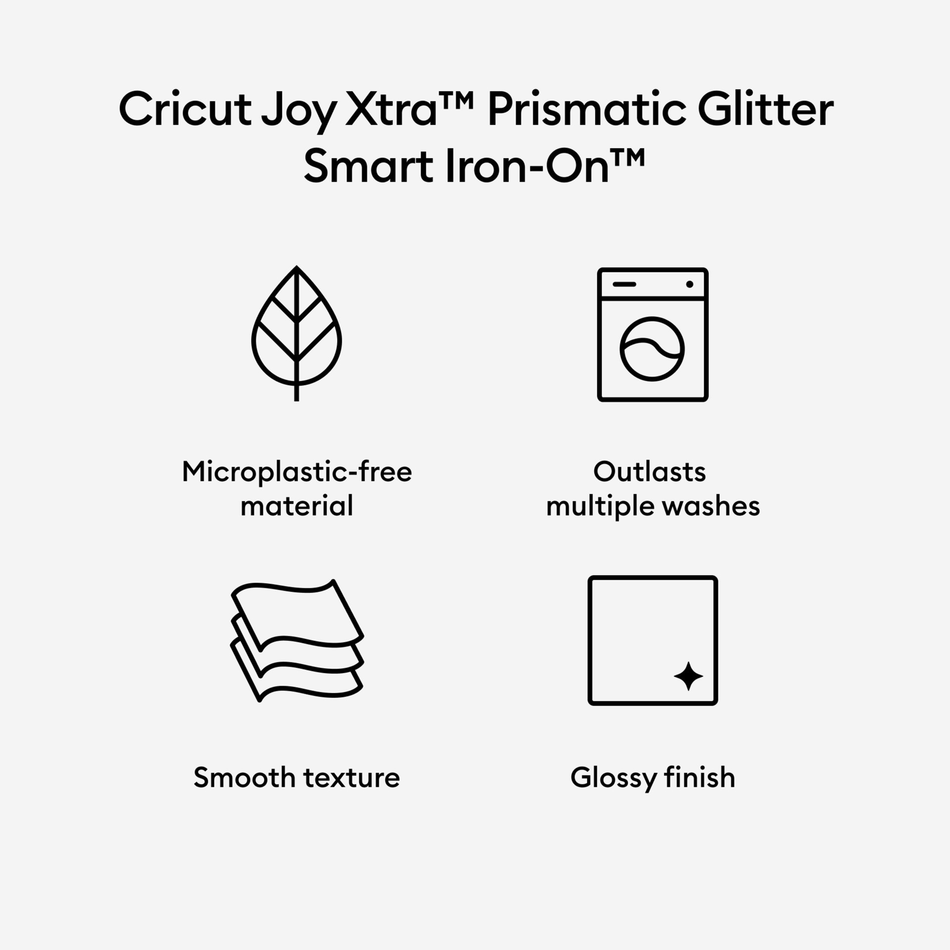 slide 5 of 8, Cricut Joy Xtra Smart Iron-On Prismatic Glitter, 19", 9.5 in x 19 in