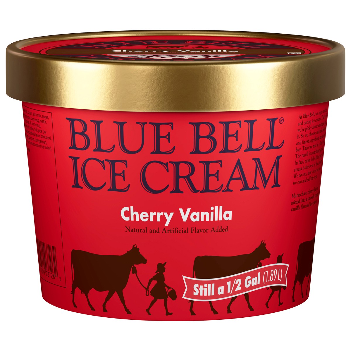 slide 1 of 15, Blue Bell Cherry Vanilla Ice Cream Half Gallon, 64 fl oz, 64 oz