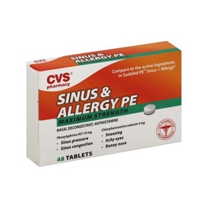 slide 1 of 1, CVS Pharmacy Maximum Strength Sinus & Allergy Tablets, 48 ct
