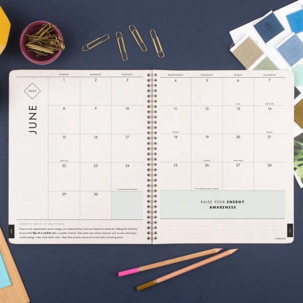 slide 7 of 10, 2024-2025 Cambridge Greenpath Weekly/Monthly Academic Planner, 8-1/2"" X 11"", Floral, July 2024 To June 2025, Gp46-905A, 1 ct