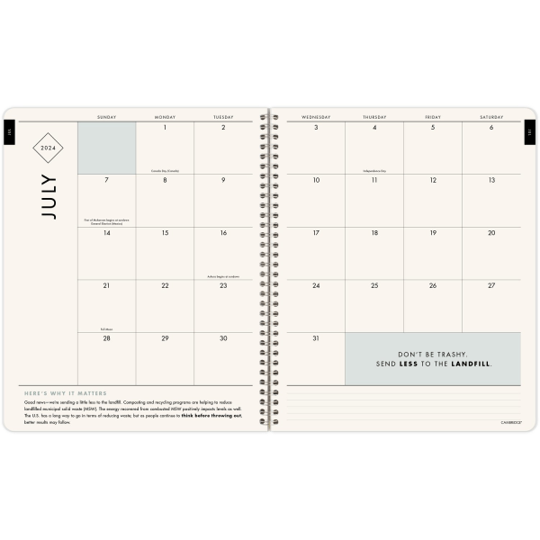 slide 6 of 10, 2024-2025 Cambridge Greenpath Weekly/Monthly Academic Planner, 8-1/2"" X 11"", Floral, July 2024 To June 2025, Gp46-905A, 1 ct