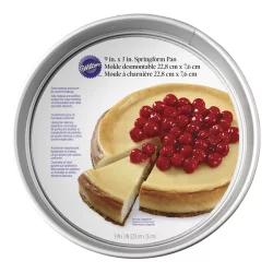 Wilton Aluminum Springform Pan, 9-Inch Round Pan for Cheesecakes and Pizza