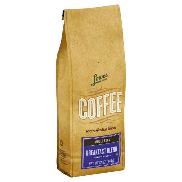 slide 1 of 1, Lowes Foods Coffee Whole Bean Breakfast Blend - 12 oz, 12 oz