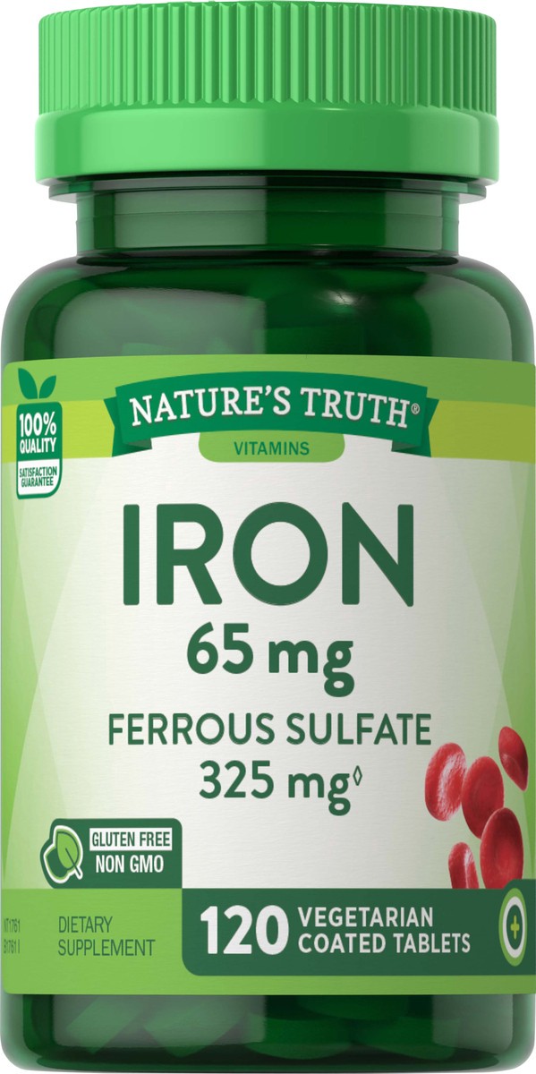 slide 4 of 5, Nature's Truth Iron 65 mg 120 Tabs, 120 ct