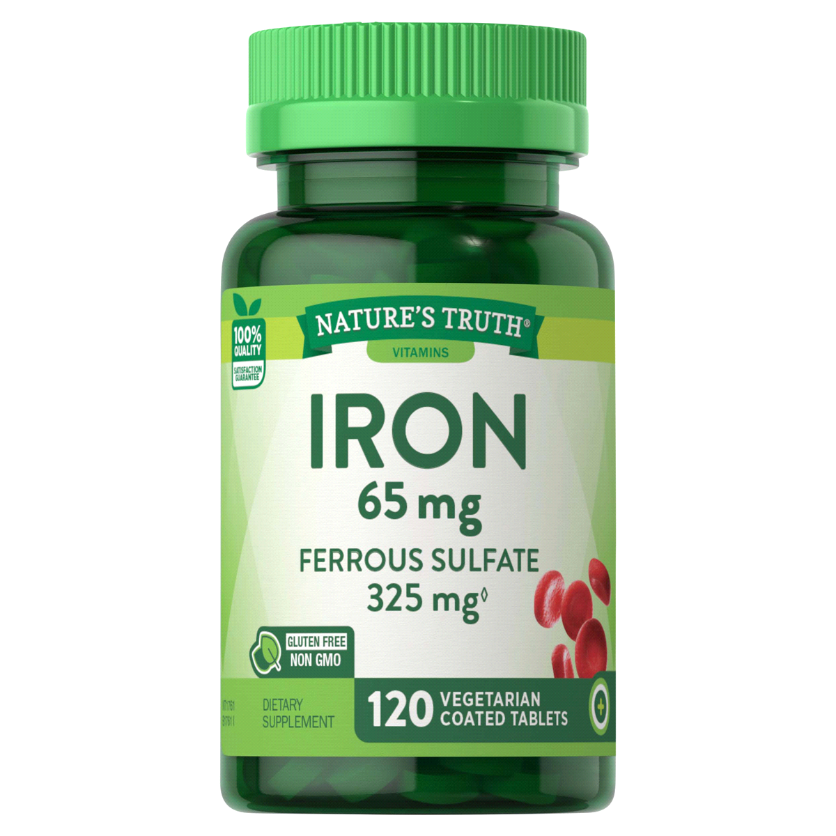 slide 1 of 5, Nature's Truth Iron 65 mg 120 Tabs, 120 ct