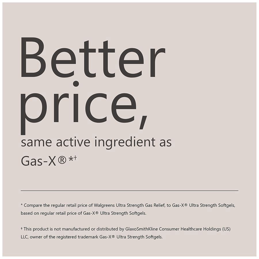 slide 4 of 4, Walgreens Gas Relief Softgels Ultra Strength, 50 ct
