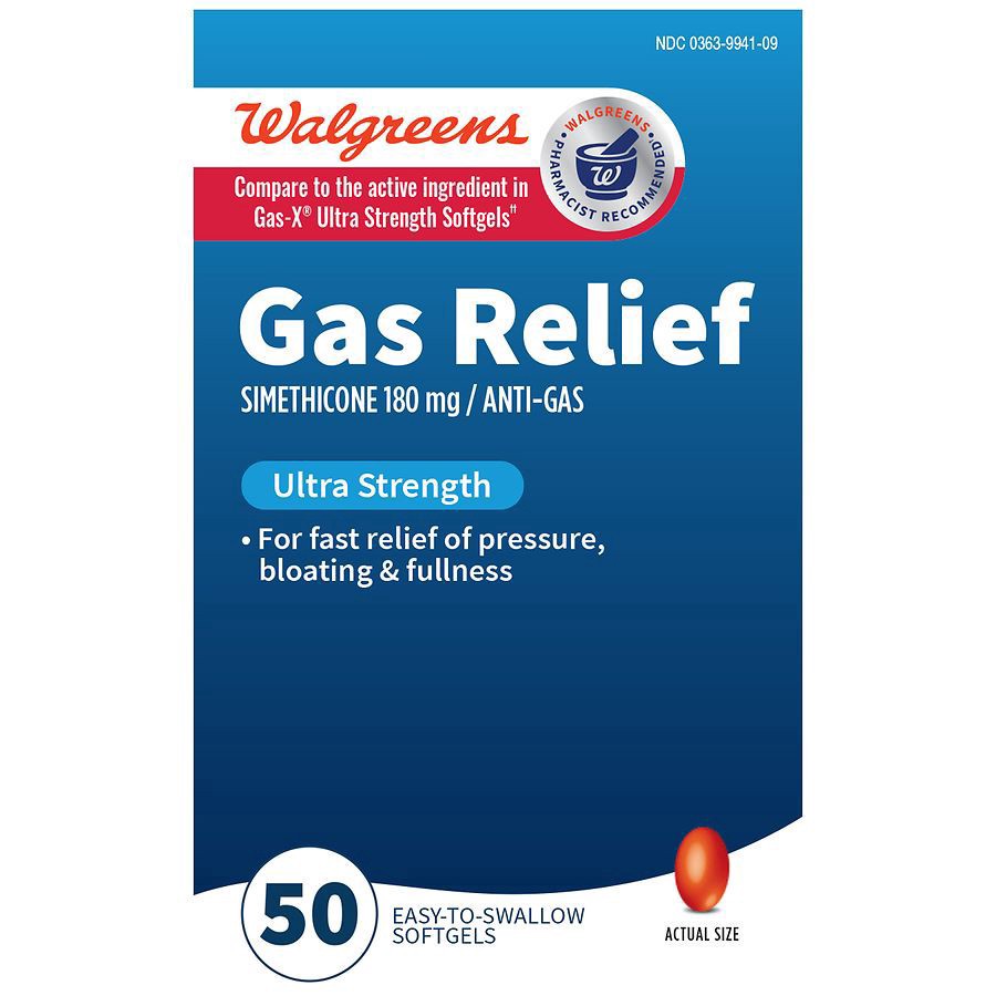 slide 1 of 4, Walgreens Gas Relief Softgels Ultra Strength, 50 ct