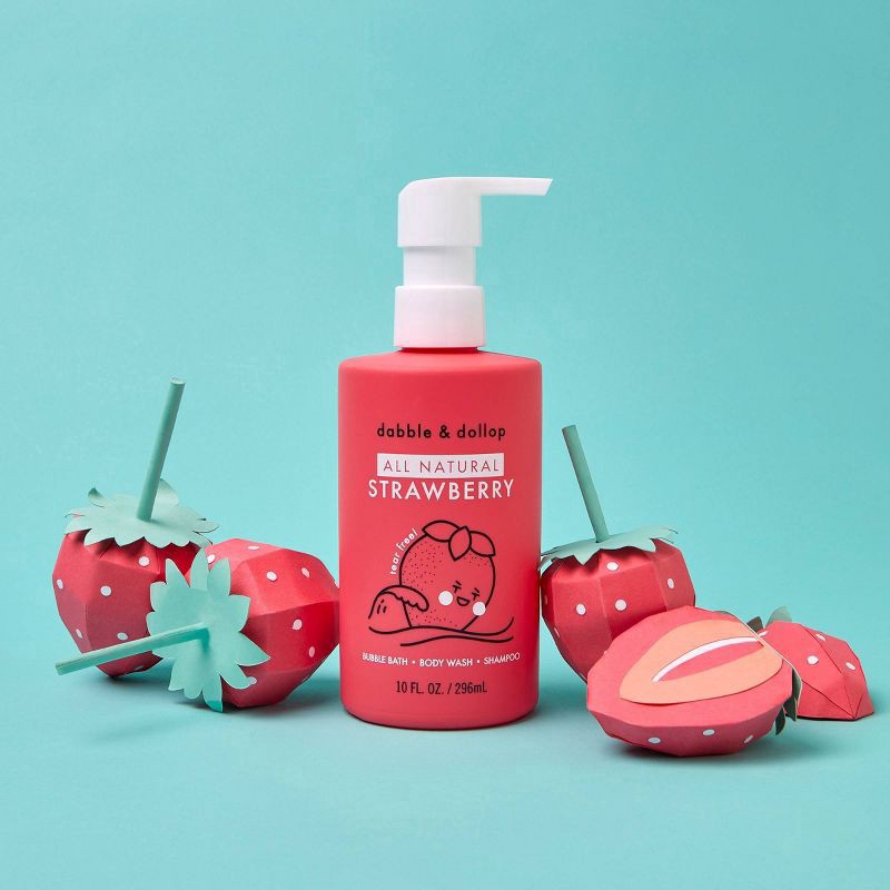 slide 3 of 5, Dabble & Dollop Shower Gel Strawberry, 10 oz