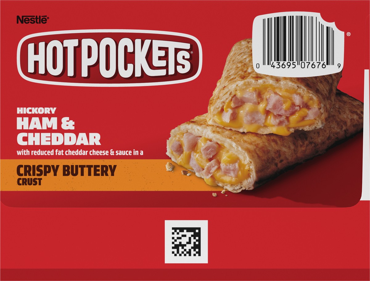 slide 8 of 14, Hot Pockets Hickory Ham and Cheddar Frozen Snacks in a Crispy Buttery Crust, Frozen Ham and Cheese Sandwiches Made with Cheddar Cheese, 17 Count Frozen Sandwiches, 76.50 oz