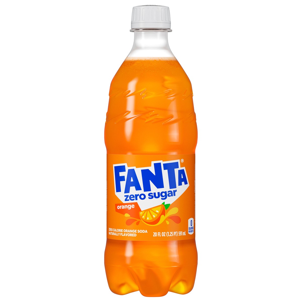 slide 1 of 7, Fanta Orange Zero Sugar Bottle, 20 fl oz, 20 fl oz