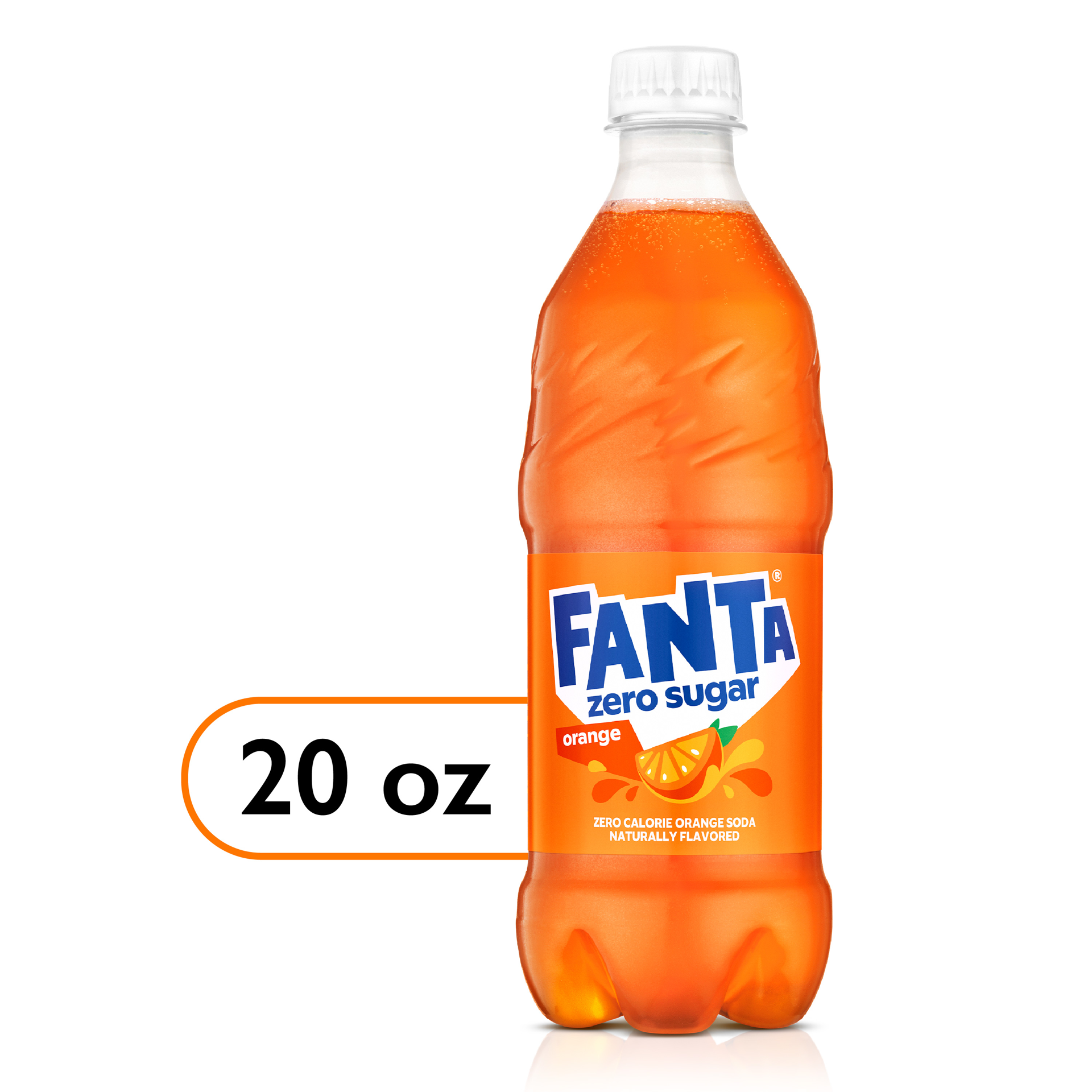 slide 1 of 7, Fanta Orange Zero Sugar Bottle, 20 fl oz, 20 fl oz