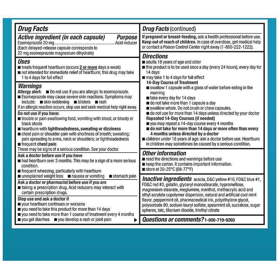slide 4 of 5, Walgreens Esomeprazole Magnesium Delayed-Release Capsules 20 mg, Acid Reducer, 42 ct