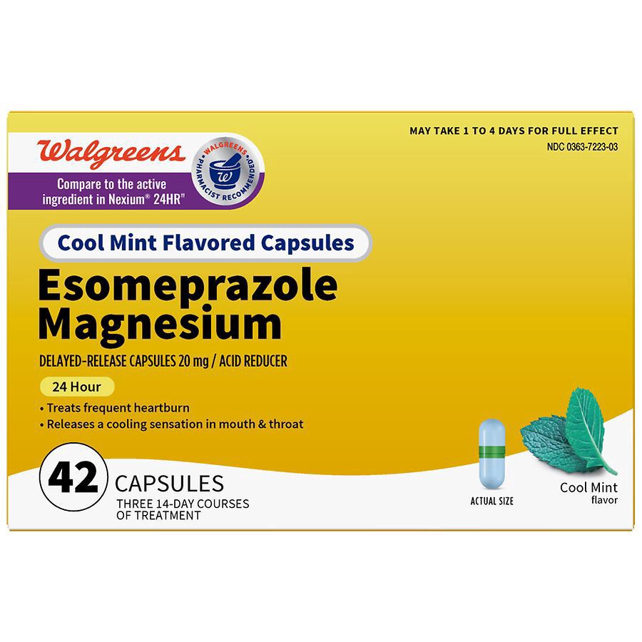 slide 1 of 5, Walgreens Esomeprazole Magnesium Delayed-Release Capsules 20 mg, Acid Reducer, 42 ct