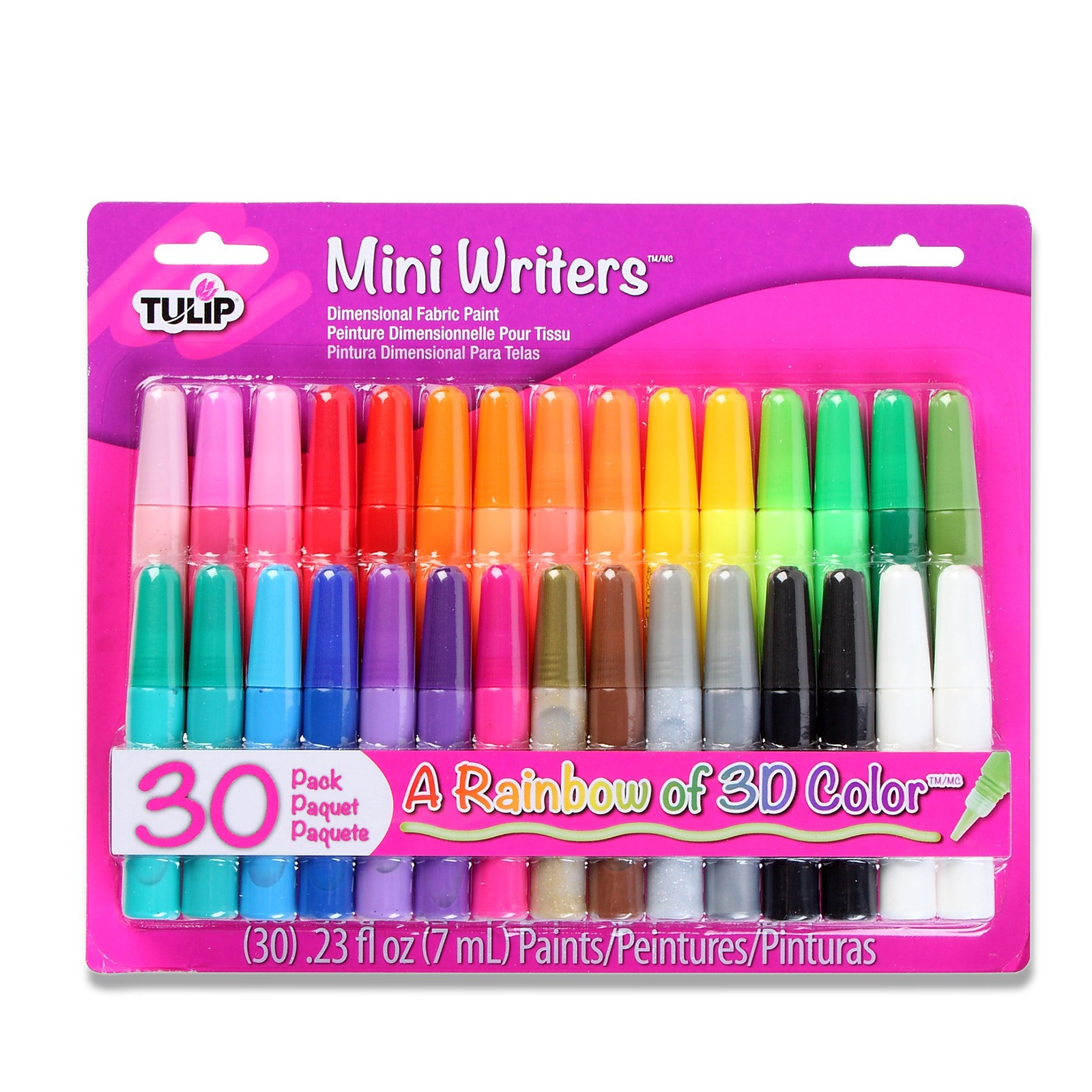 slide 3 of 3, Tulip Dimensional Fabric Paint Mini Writers, 0.23 fl oz
