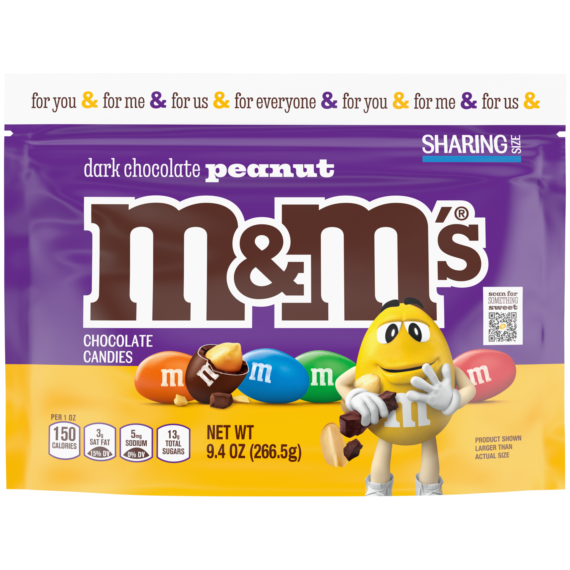 slide 1 of 1, M&M's Peanut Dark Chocolate Candy, Sharing Size, 9.4 oz Bag, 9.4 oz